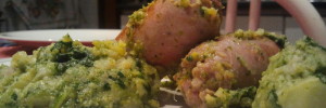 Salsicce con quenelles di broccoli siciliani